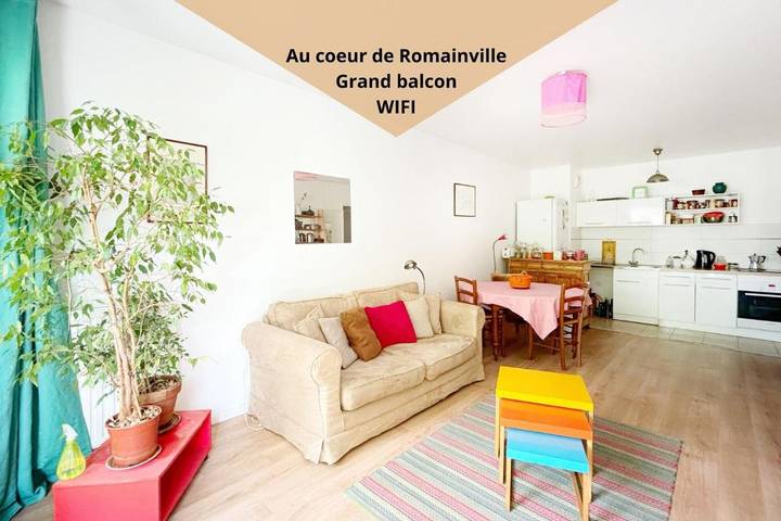 Gîte pour 4 personnes, avec balcon à Romainville