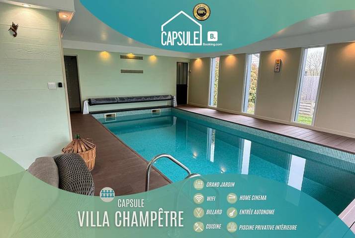Cottage pour 8 personnes, avec piscine et terrasse ainsi que jardin et sauna dans Ferrière-la-Grande