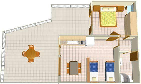 Ganze Ferienwohnung, Ferienwohnung mit Terrasse für vier Personen in Brela, Makarska Riviera