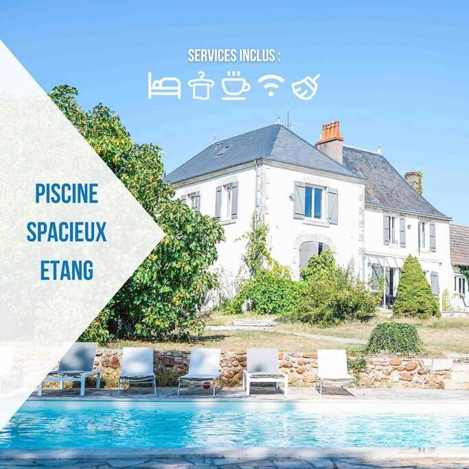 Cottage pour 15 personnes, avec terrasse et jardin ainsi que piscine et vue dans Nuret-le-Ferron