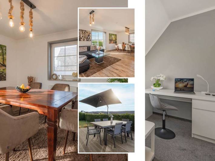 Ferienhaus für 8 Personen, mit Terrasse und Garten sowie Seeblick