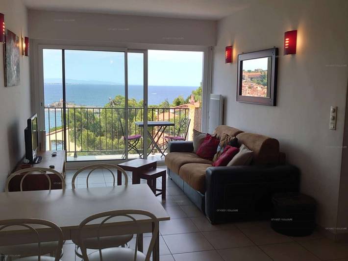 Ganze Wohnung, 1-Zi-Wohnung in Collioure mit Pool, Parkplatz und Meerblick in La Côte Vermeille, Collioure