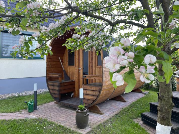 Ferienhaus Amare mit Fasssauna, eigener Terrasse & Kamin in Bautzen, Oberlausitz-Niederschlesien