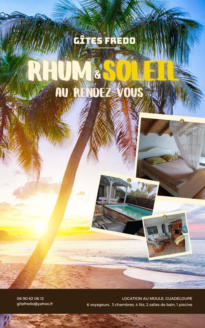 Gîte pour 7 personnes, avec piscine ainsi que jardin et terrasse à Le Moule - 2