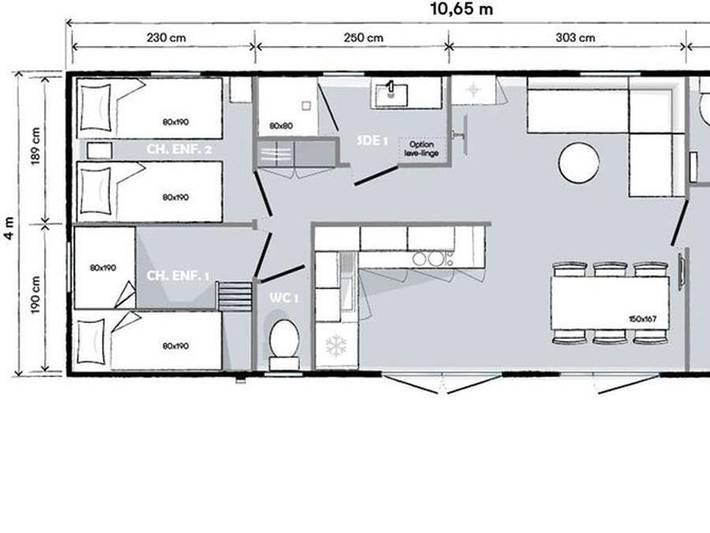 Camping Ushuaïa Villages L'estuaire - Mobilheim 6 personen - - 40m² - 3 Schlafzimmer - überdachte Terrasse -. in Paimbœuf, Loire-Tal