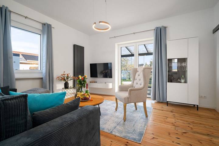 Ferienwohnung für 3 Personen, mit Garten und Sauna in Rechlin