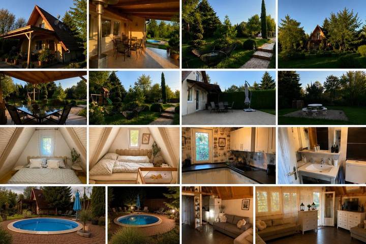 Ferienhaus für 5 Personen, mit Terrasse und Garten sowie Pool und Seeblick in Csopak