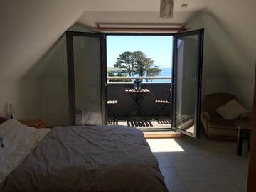 Cottage pour 2 personnes, avec balcon et vue dans Plage Porz Liogan Le Conquet