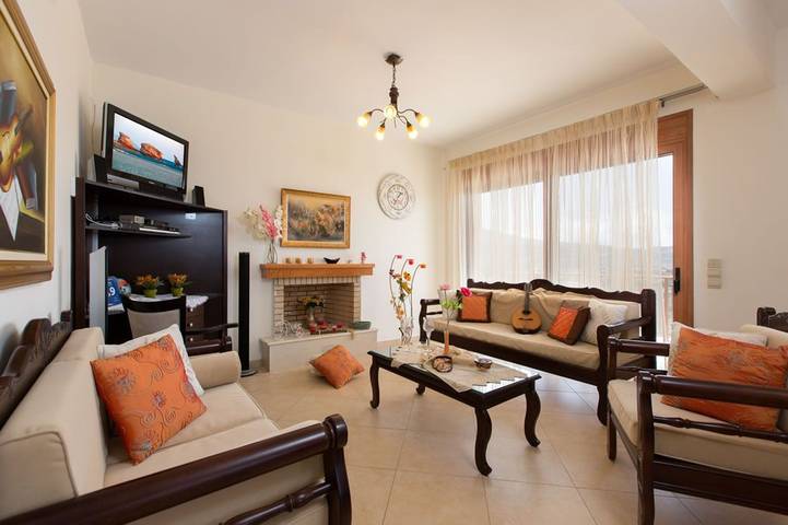 Location de vacances pour 5 personnes, avec Vue sur l’océan et Balcon ainsi que Terrasse et Jardin dans Triopetra - 4