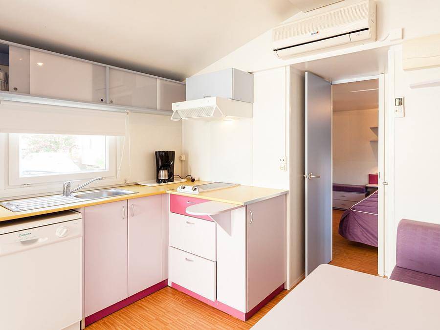 Camping La Palmeraie - Mobilhome 6 personnes - Mobil-home | Classic | 3 Ch. | 6 Pers. | Terrasse surélevée | Clim. in Torreilles, Côte d'Améthyste