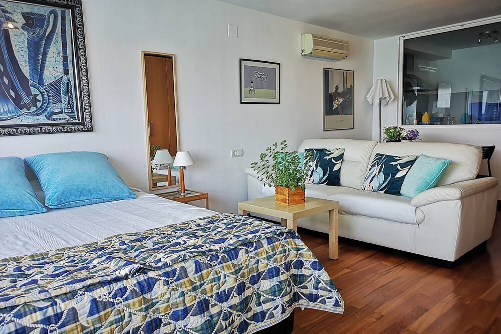 Entire apartment, Blue loft. Wonderful sea views. Free Wifi, Ac. Ideal couples. Albufereta in El Barrio, Alicante