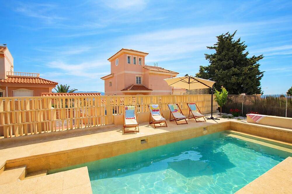 Chalet con piscina privada cerca del mar in Bolnuevo, Mazarrón