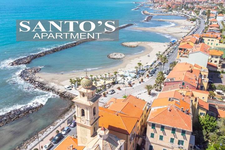Ferienwohnung für 4 Personen, mit Balkon und Terrasse sowie Garten und Ausblick in Santo Stefano al Mare