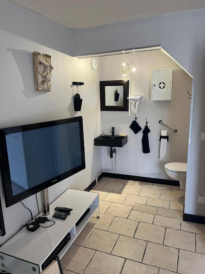 King Room with Roll-In Shower - Disability Access in Criquetot-sur-Longueville, Région de Dieppe
