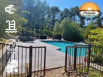 Gîte pour 5 personnes, avec jardin et piscine ainsi que vue et balcon à Saint-Gély-du-Fesc