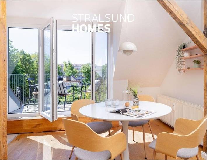 Apartament wakacyjny dla 4 osób, z ogród i widok, zwierzęta dozwolone w Stralsund