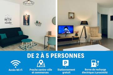 Gîte pour 5 personnes, avec vue et balcon à Roanne