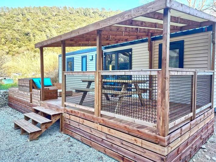 Mobil home pour 6 personnes, avec bassin pour enfant à La Colle-sur-Loup - 3