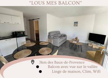 Gîte pour 4 personnes, avec vue et balcon à Les Baux-de-Provence
