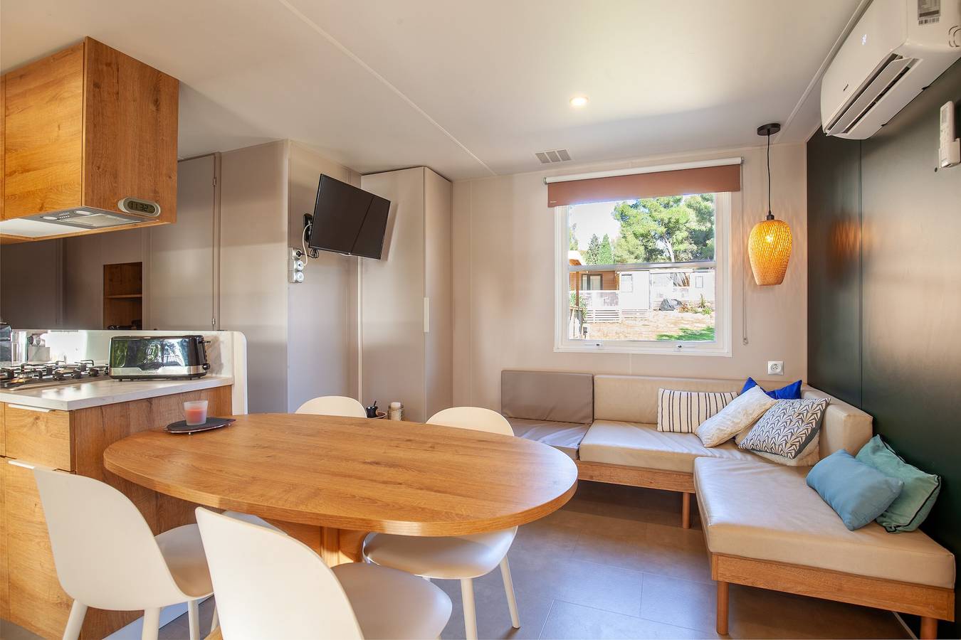 Mobilheim 'Camping Lou Soulei 218' mit Meerblick, Gemeinschaftspool und Klimaanlage in Carry-le-Rouet, Mittelmeerküste (Frankreich)