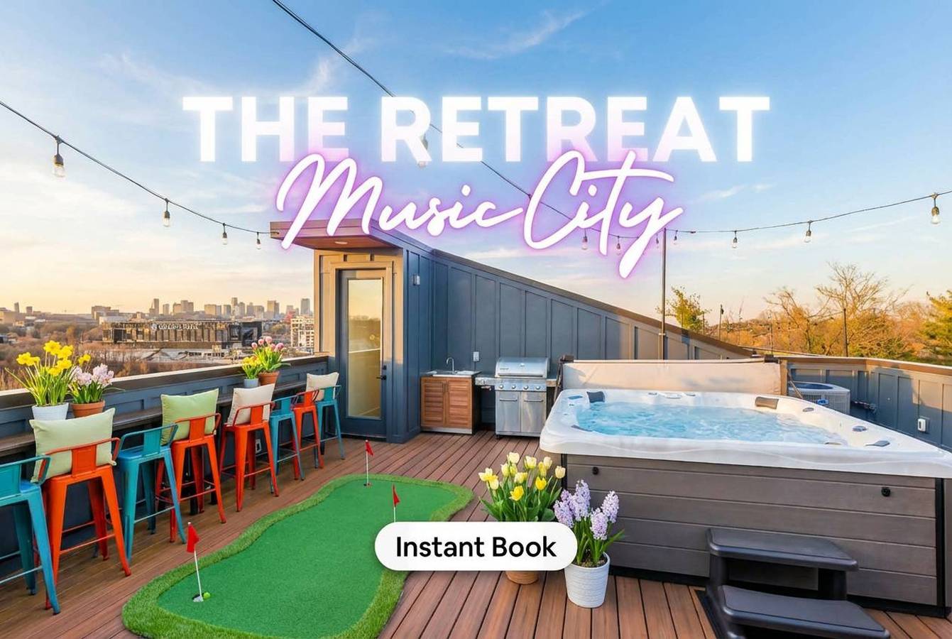 Rooftop Deck Hot Tub Retreat in Downtown Nashville in Nashville, Tennessee
