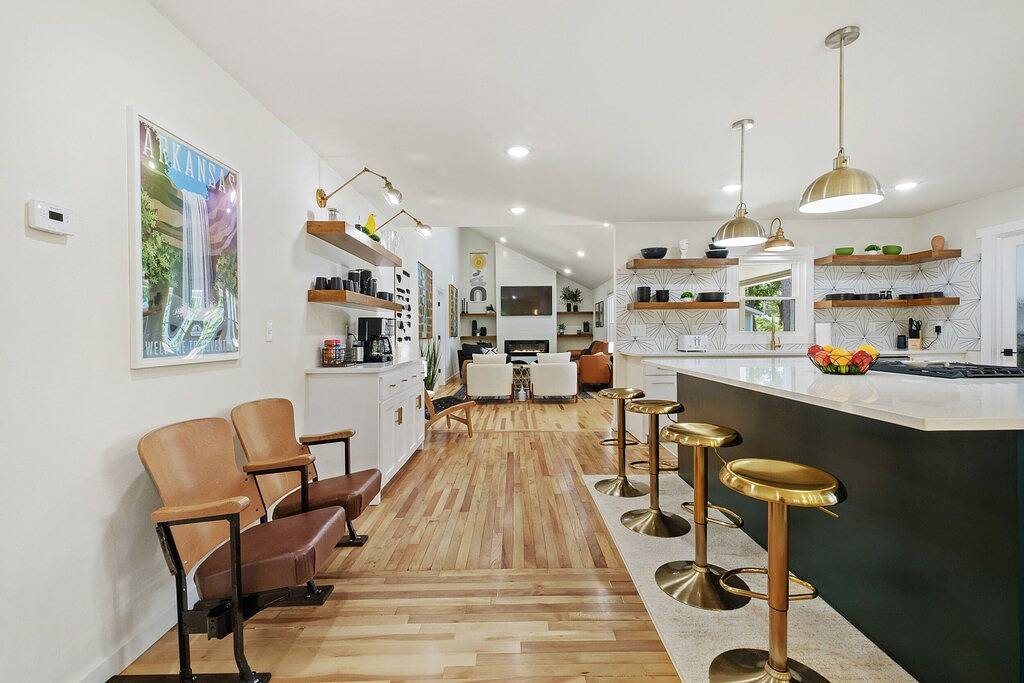 The Emerald Bungalow on Central Avenue in Bentonville, Ozark Mountains