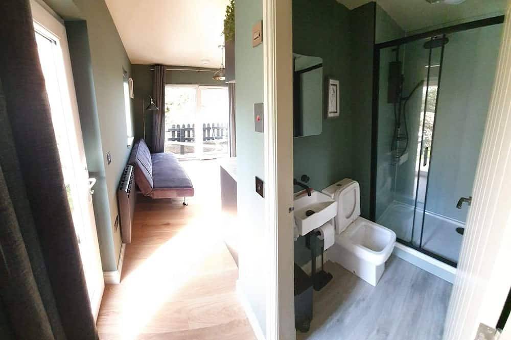 Kabine-Apartment-Eigenes Badezimmer-Blick auf die Landschaft in Highlands