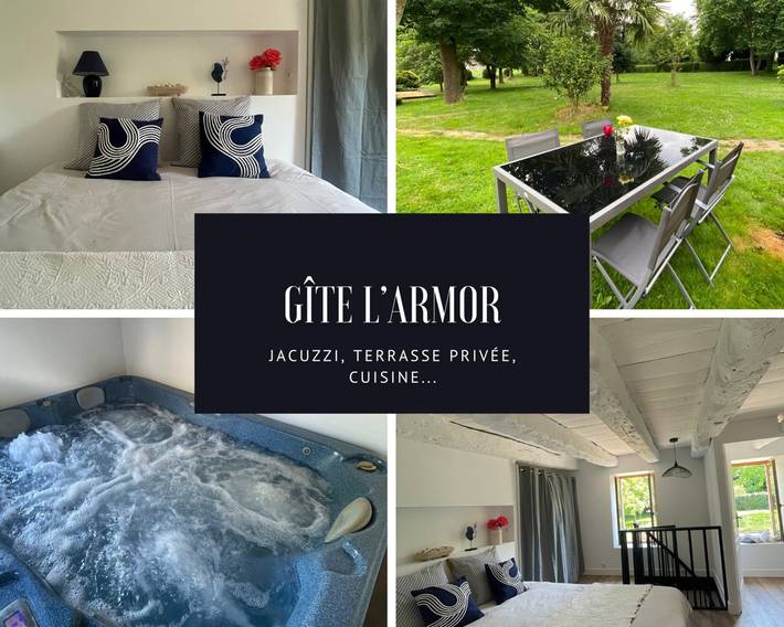 Gîte pour 4 personnes, avec terrasse ainsi que jacuzzi et jardin, animaux acceptés