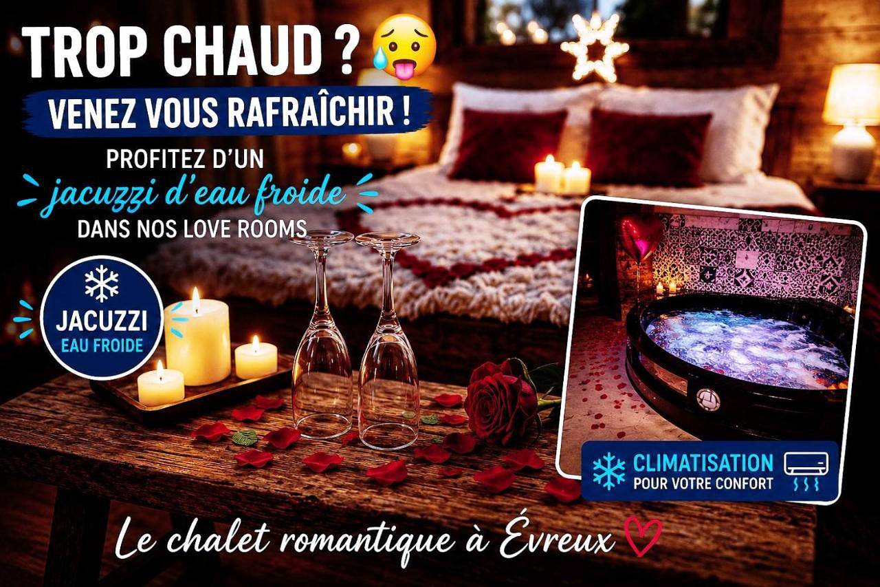 Appartement entier, Le Chalet romantique en montagne, Spa, Écran cinéma, Lit king size, day use, 5min centre in Évreux, Région d'Évreux