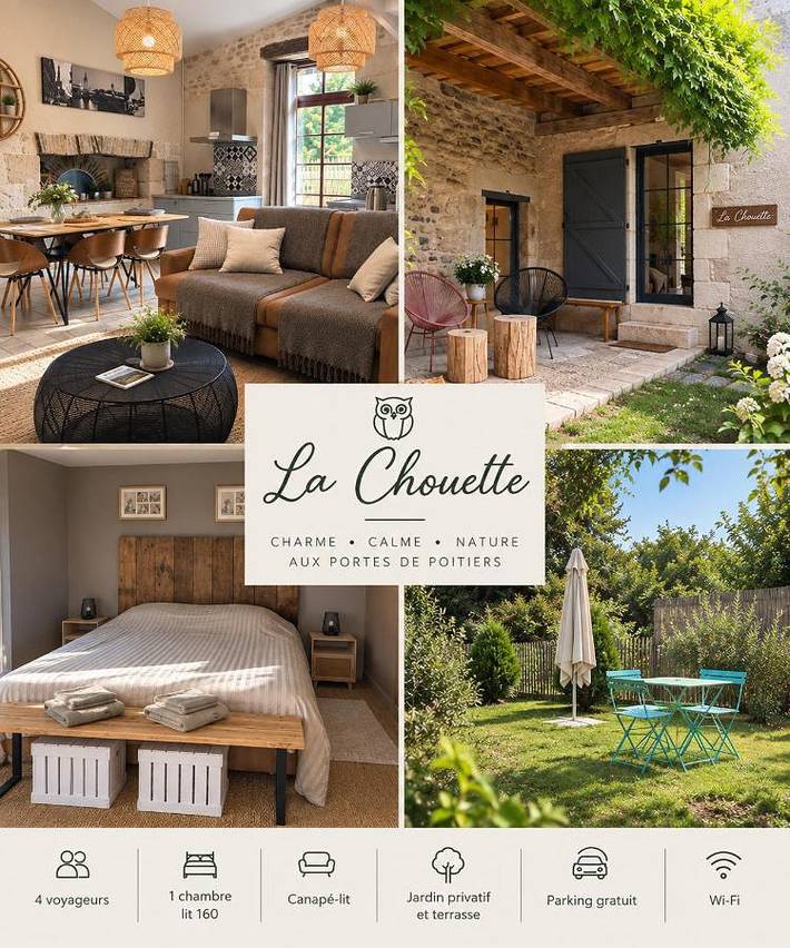 Location de vacances pour 4 personnes, avec Terrasse et Jardin à Mignaloux-Beauvoir