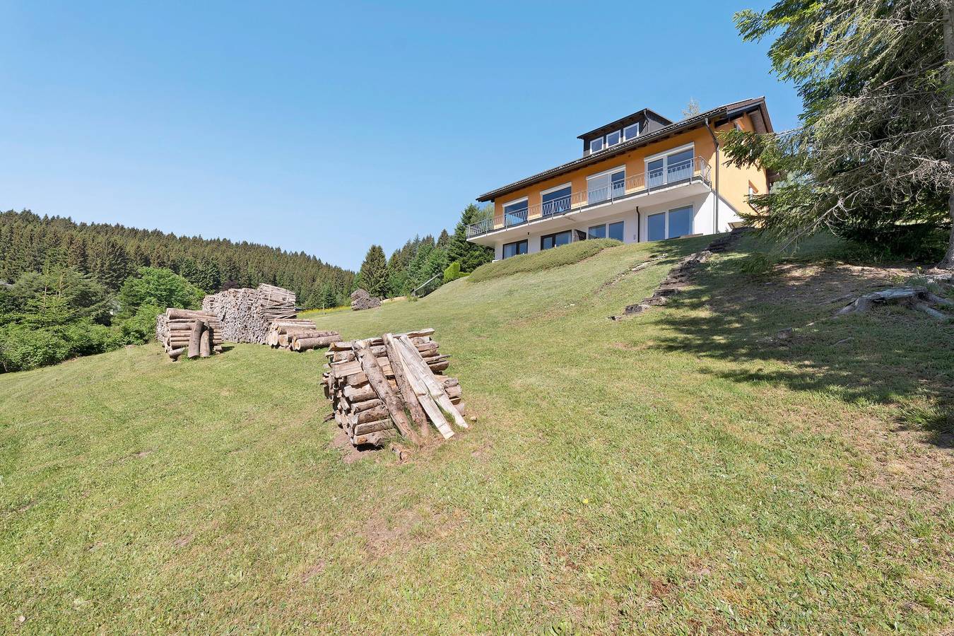 Ganze Wohnung, Ferienwohnung Tanne - gegenüber vom Ski-Lift mit eigener Terrasse, Garten und Blick ins Grüne in Schönwald, Südschwarzwald