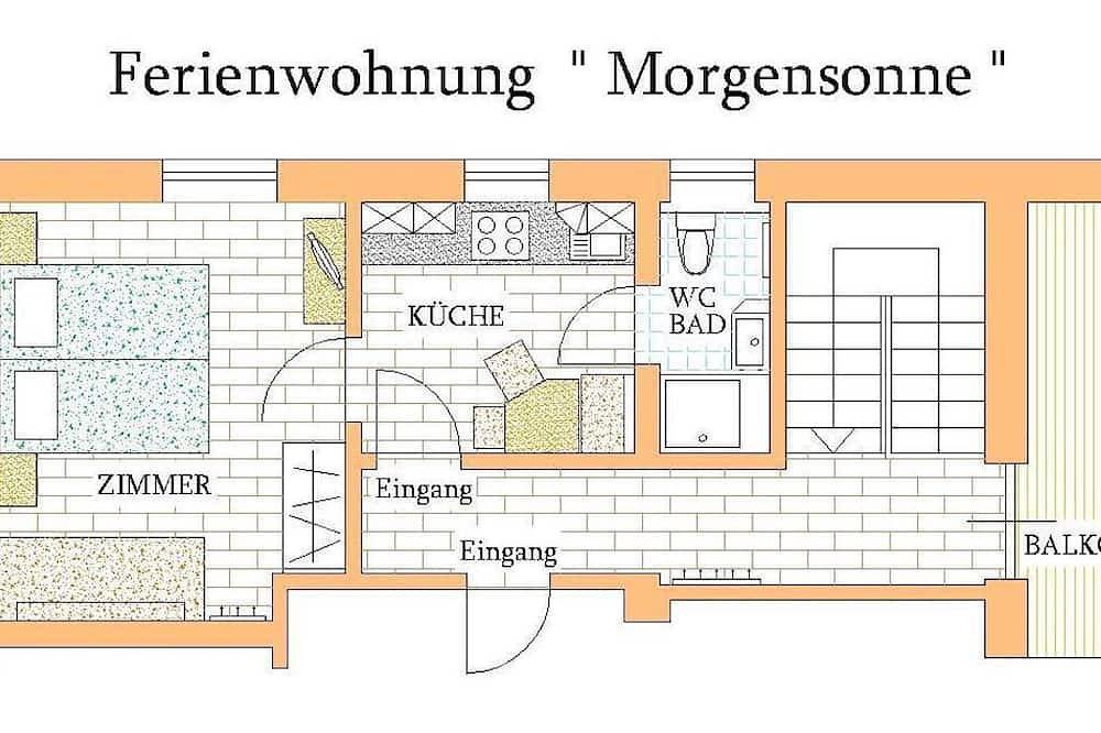 Ferienwohnung Morgensonne/1 Schlafraum/Dusche/Wc - Ferienhof Kandler in Roßleithen, Kirchdorf an der Krems (Bezirk)