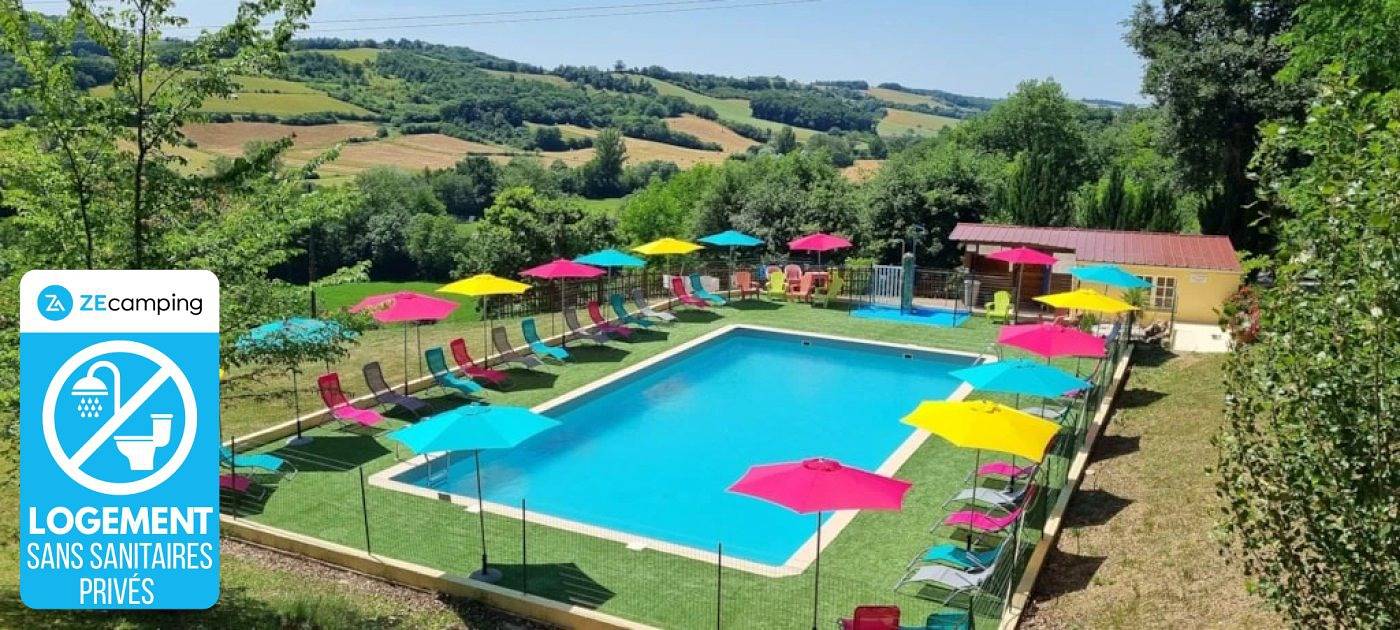 Zecamping 3 étoiles piscine chiens acceptés tente 20m2 4 pers in Durfort, Ariège