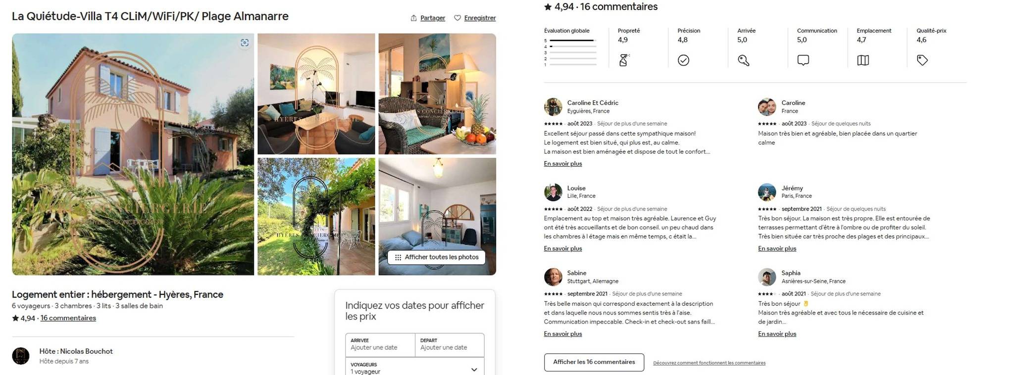 La Quiétude-Villa T4 Clim/Wifi/Pk/ Plage Almanarre in Hyeres, Parc national de Port-Cros