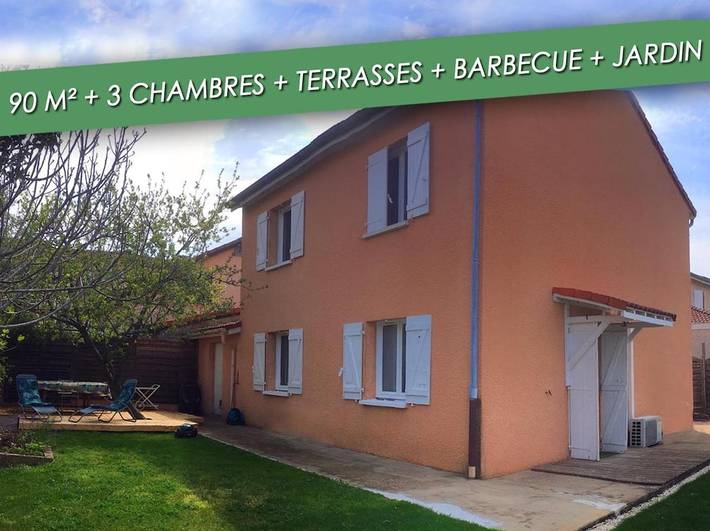 Location de vacances pour 6 personnes, avec Terrasse et Jardin à Sérézin-du-Rhône