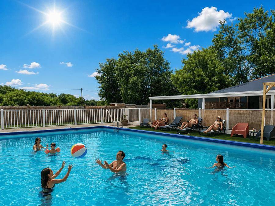 Camping Là, Com’Union - Mobilheim 6 personen - Der Merlin in Grosbreuil, Vendée