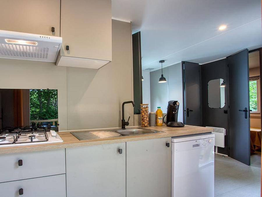 Camping Lac de Groléjac - Mobilheim 10 personen - Tribu 2x26m² - 4 Zimmer - halbüberdachte Terrasse 22m² - Tv - Geschirrspüler in Groléjac, Périgord Noir