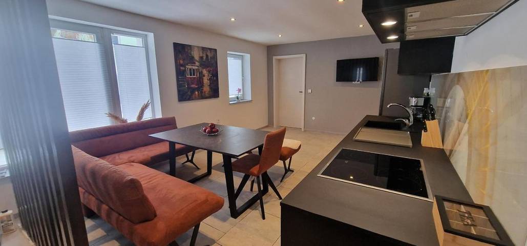 Ferienwohnung für 6 Personen, mit Balkon und Terrasse sowie Garten in Schopfloch