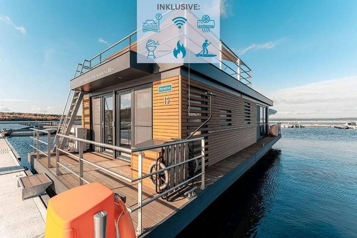 Ferienhaus für 6 Personen, mit Seeblick und Terrasse sowie Ausblick in der Lausitz
