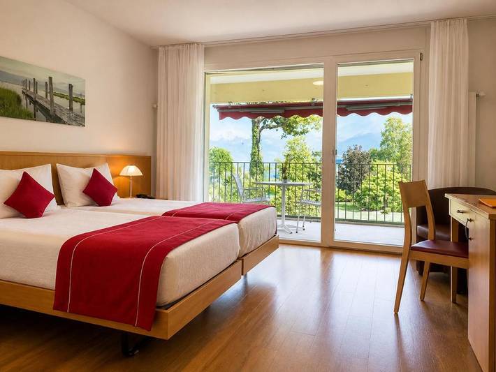 Hotel für 3 Personen, mit Balkon und Terrasse sowie Garten und Ausblick
