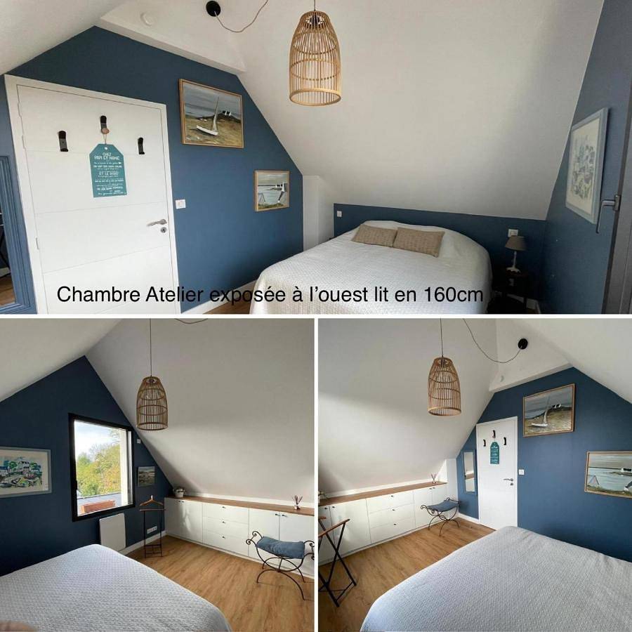 Ty Glazu Doelan espace 60m2, Port& criques à pied, 2 chambres privées au 1er étage, Sdb, Wc séparé in Clohars-Carnoët, Côte de Cornouaille