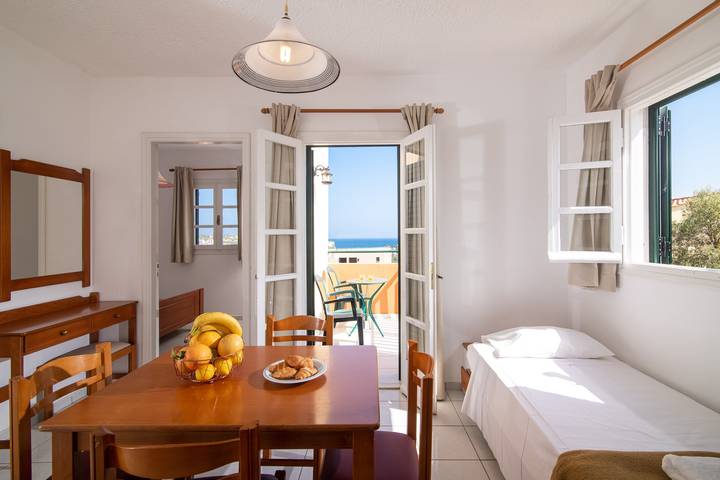 Vakantieappartement voor 3 personen, met Uitzicht op zee en Balkon/Terras in Chersonissos