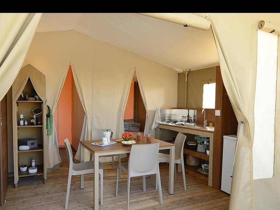 Camping Le Moulin De Bidounet - Tienda 6 personas - Alojamiento moderno con instalaciones sanitarias in Moissac, Tarn y Garona