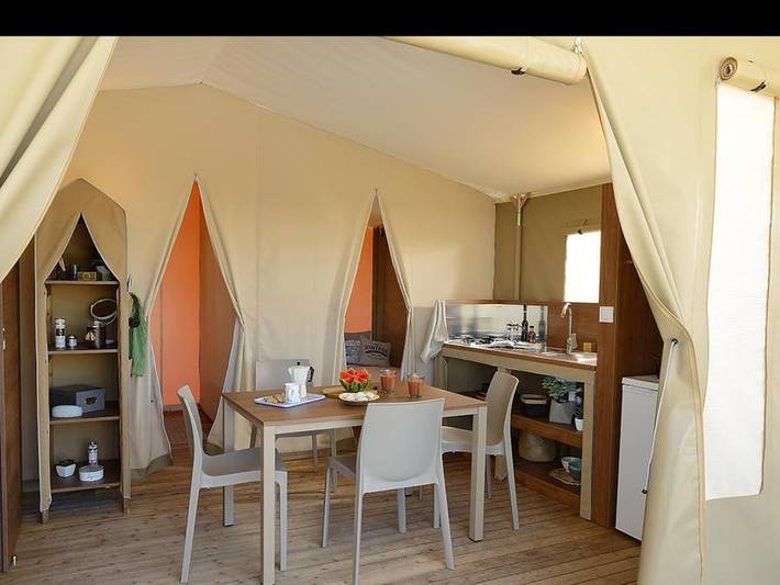 Camping Le Moulin De Bidounet - Zelt 6 personen - Moderne Lodge mit Sanitäranlagen in Moissac, Tarn-et-Garonne