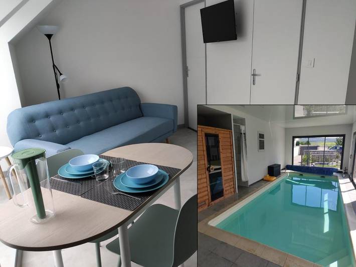 Gîte pour 4 personnes, avec jardin et piscine ainsi que vue et sauna à Criquebeuf-sur-Seine