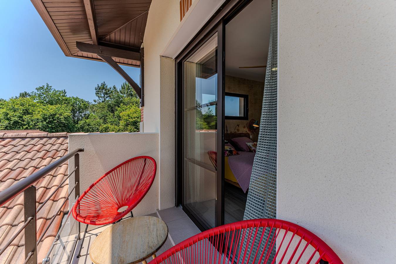 Habitación doble “Coquelicot” con piscina de agua salada, terraza y jardín compartido in Parentis-en-Born, Côte d’Argent
