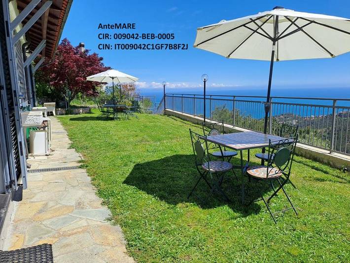 Chambre d’hôte pour 4 personnes, avec Terrasse ainsi que Jardin et Vue à Noli
