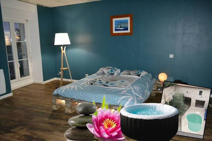 Chambre d’hôte pour 4 personnes, avec Jacuzzi ainsi que Jardin et Sauna à Chef-Boutonne