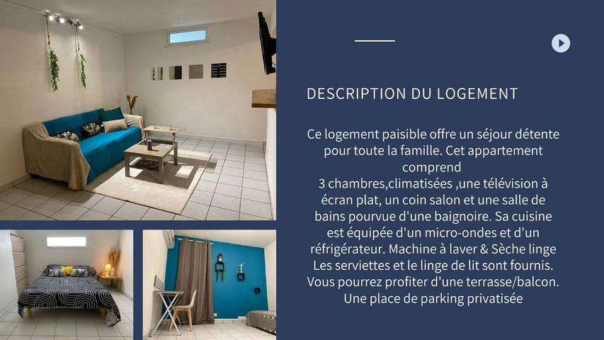 Gîte pour 6 personnes, avec balcon dans Plage de l’Anse Vinaigri - 3