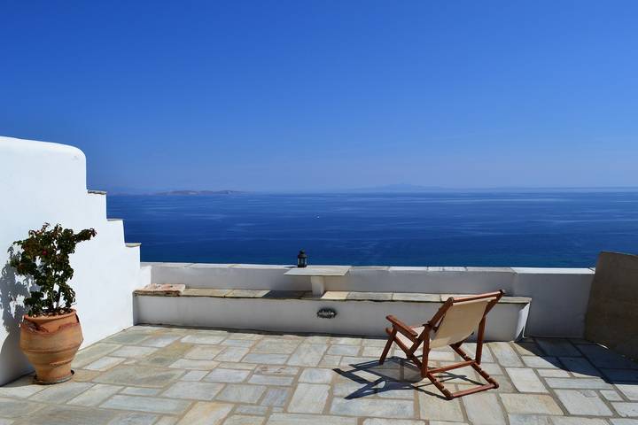 Ferienhaus für 4 Personen, mit Meerblick und Balkon/Terrasse sowie Garten in Tínos